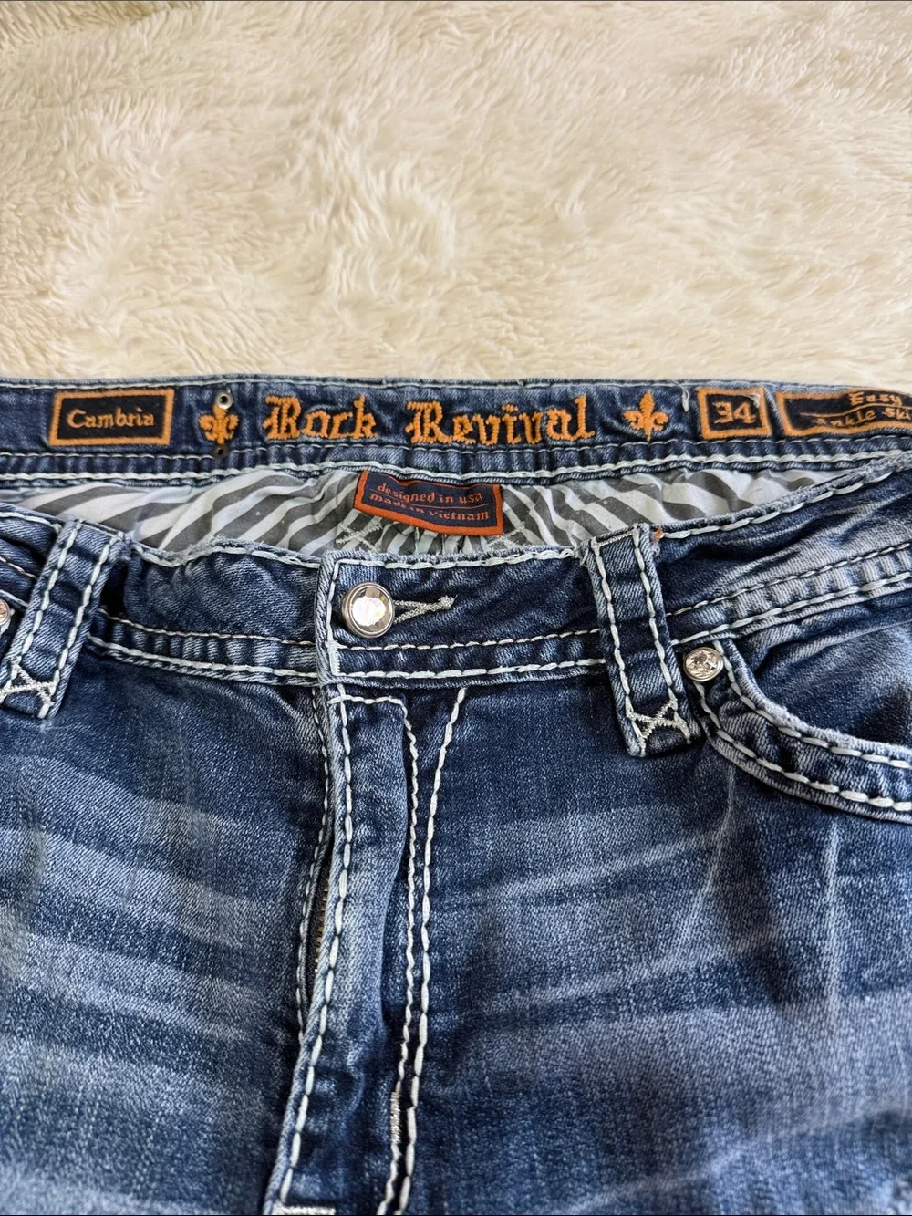 Rock Revival Women's Washed Blue Distressed Skinny Jeans